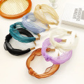 New Spring Summer Knotted Headband Solid Color Organza Cute Headband Hair Bundle Hair Accessories Transparent Women Belle Femme